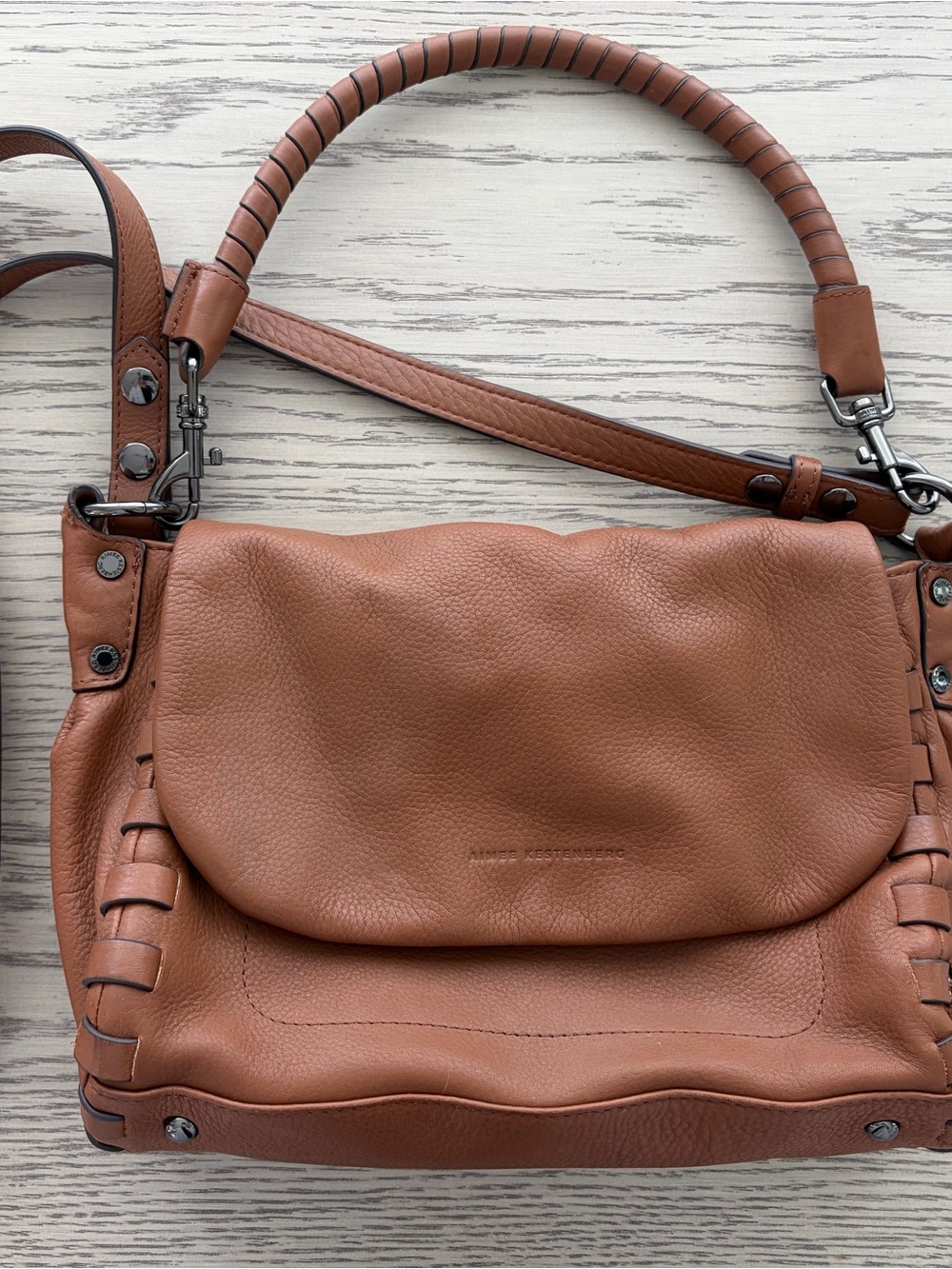 Aimee Kestenberg Cognac Leather Crossbody Bag